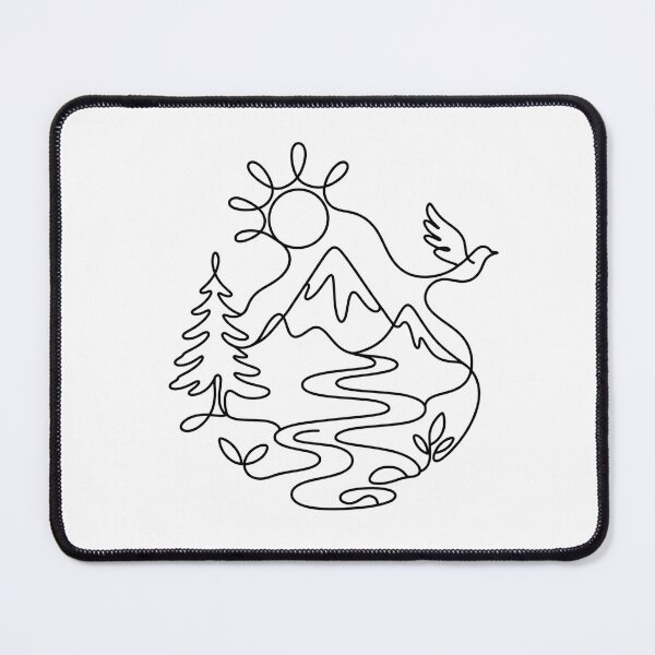 Item preview, Nature Landscape Minimal Line Art designed and sold by LineArtDrawing.