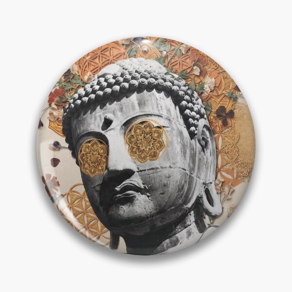 Item preview, Floral Buddha Head Art designed and sold by Mystikos Art.