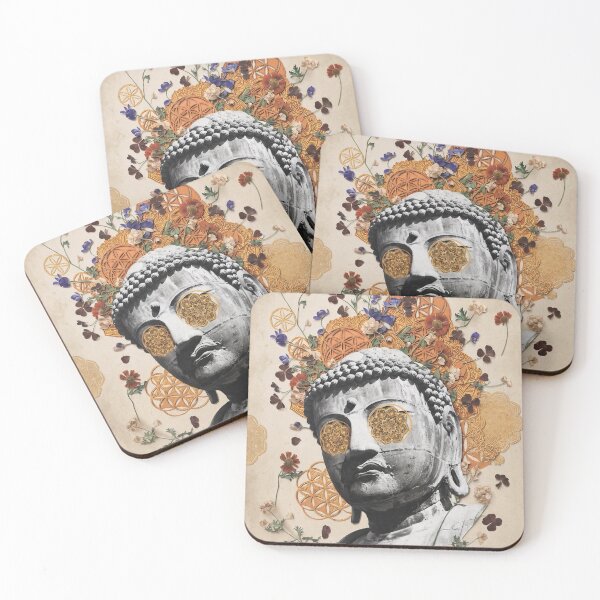 Item preview, Floral Buddha Head Art designed and sold by Mystikos Art.