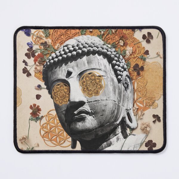 Item preview, Floral Buddha Head Art designed and sold by Mystikos Art.
