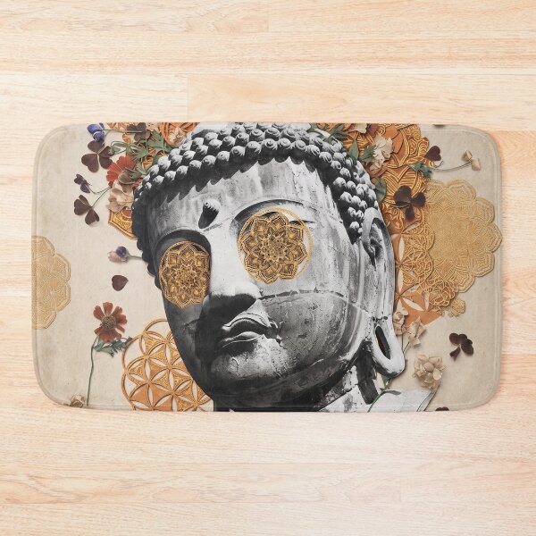 Item preview, Floral Buddha Head Art designed and sold by Mystikos Art.