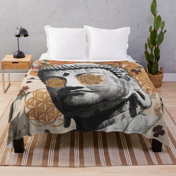 Item preview, Floral Buddha Head Art designed and sold by Mystikos Art.