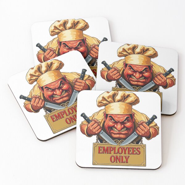 Item preview, Funny Aggressive Chef "Employees Only" Wall Art Poster for Kitchens & Restaurants designed and sold by LavIsInTheAir.