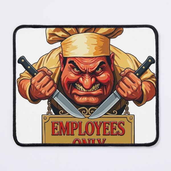 Item preview, Funny Aggressive Chef "Employees Only" Wall Art Poster for Kitchens & Restaurants designed and sold by LavIsInTheAir.