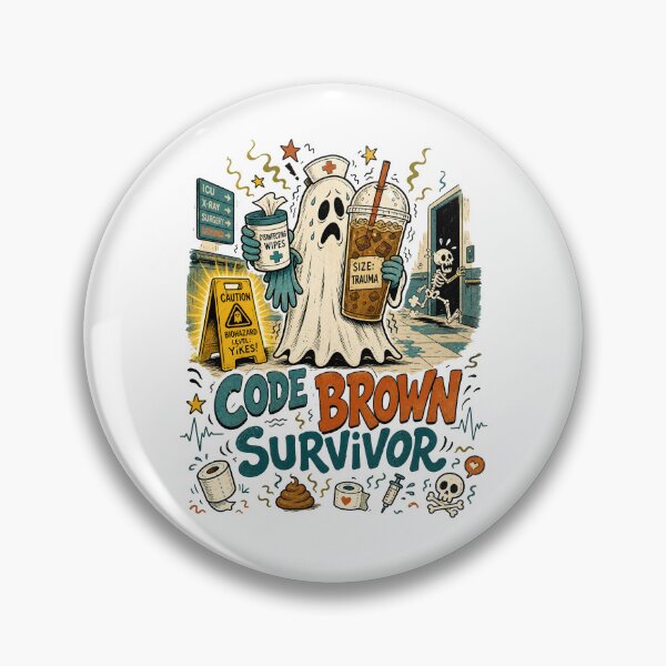 Item preview, Funny Nurse -Code Brown Survivor Funny Nurse Medical Cartoon designed and sold by ice-apparel.