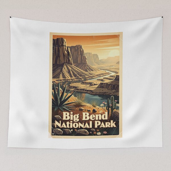 Item preview, Big Bend National Park Vintage Travel Art designed and sold by Teelogic.