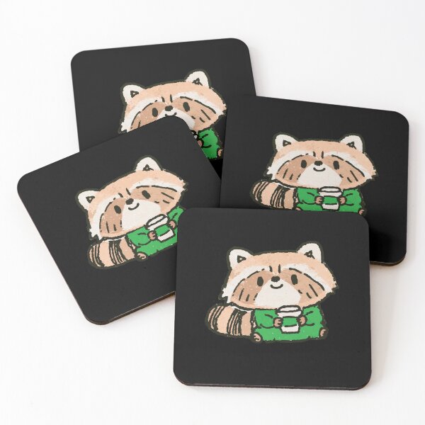 Item preview, Cute Raccoon Holding Coffee Cup | Wholesome Cozy Coffee Lover Art designed and sold by kuwagatamushi.