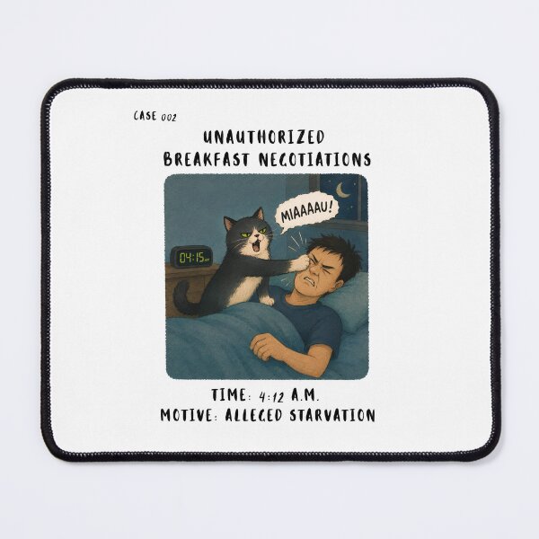 Item preview, CAT CRIME FILES: Funny Hungry Cat – Unauthorized Breakfast Negotiations Case 002 designed and sold by BrooklynRhodes.