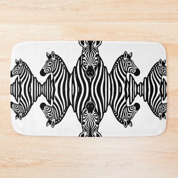 Artikelvorschau, Zebra Art – Schwarz Weiß Spiegelbild Design Soundwave entworfen und verkauft von Pommes im Bett.