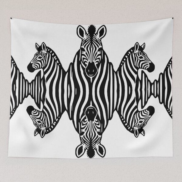 Item preview, Zebra Art – Black and White Mirror Image Design Soundwave designed and sold by Pommes im Bett.