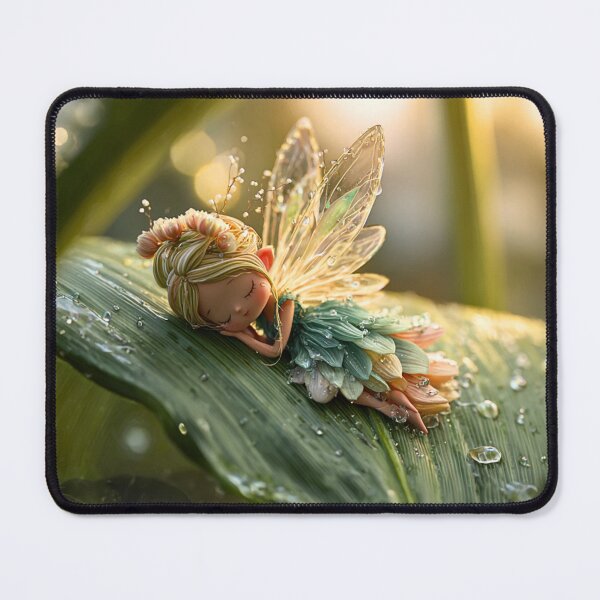 Item preview, Sleeping Dewdrop Fairy On Leaf designed and sold by Storybook Botanica.