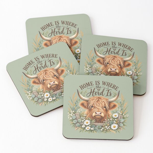Item preview, Home Is Where the Herd Is Highland Cow designed and sold by JupiterLemons.