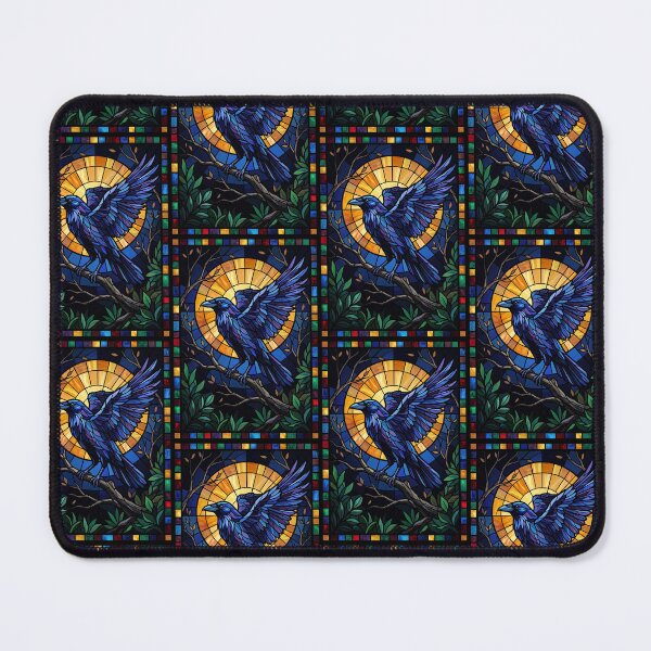 Item preview, Raven And Moon Stained Glass Illustration designed and sold by The Mellonaire.