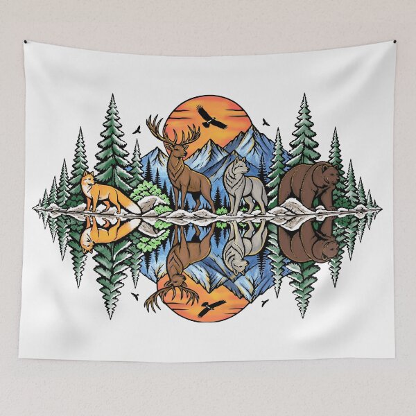Item preview, Wilderness animals in the mountain forest soundwave designed and sold by Pommes im Bett.