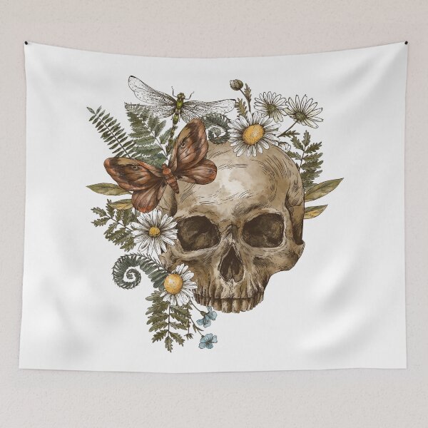 Item preview, Flowering Skull designed and sold by Tickety Boo.