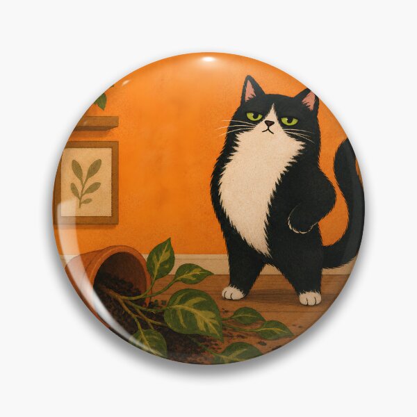 Item preview, CAT CRIME FILES: Cat vs Houseplants - First Degree Plant Rearrangement Case 004 designed and sold by BrooklynRhodes.