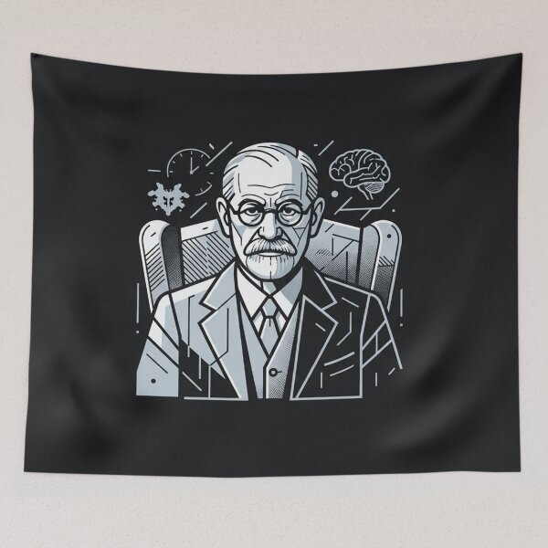 Item preview, Sigmund Freud Psychoanalysis Brain Couch Therapy Portrait designed and sold by Owcomm.