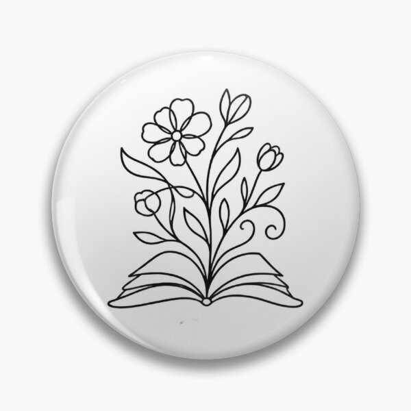 Artikelvorschau, Book Flowers Minimal Line Art entworfen und verkauft von LineArtDrawing.