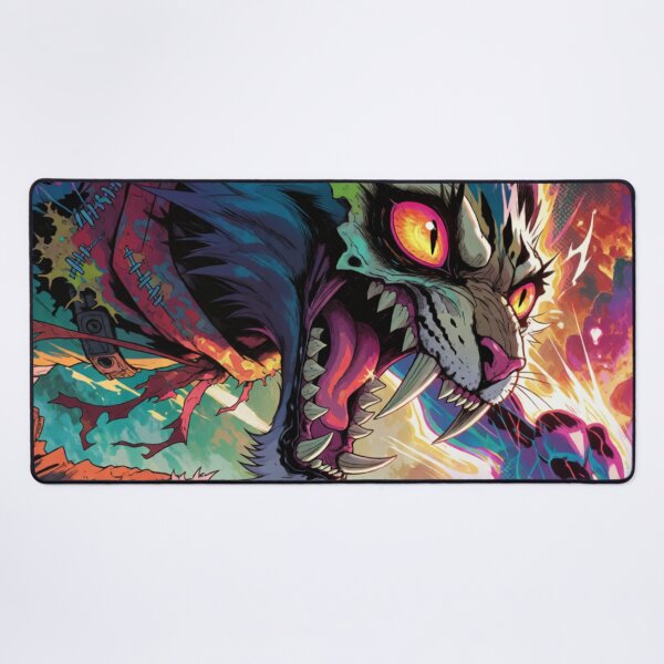 Item preview, Feline Fury Lit in Electric Neon Fluorescent Glory (V3) designed and sold by SabaMirzique.