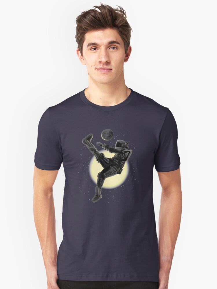 Alternate view of Space Soccer with the Moon Slim Fit T-Shirt