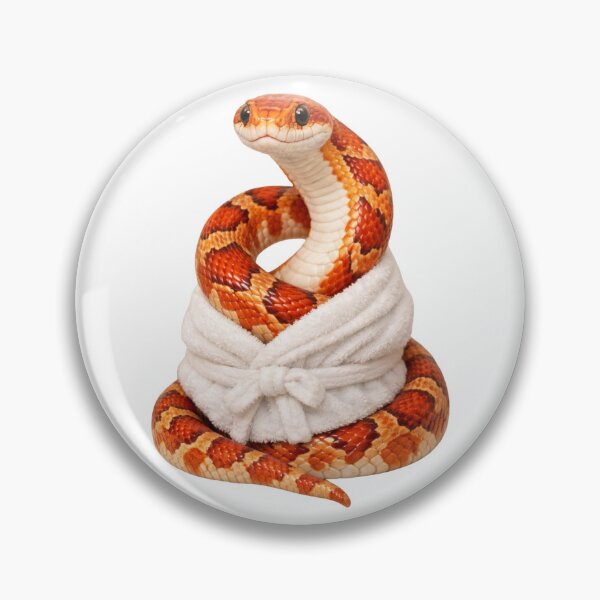 Item preview, Cozy Corn Snake in a White Bathrobe designed and sold by Sillytoe.