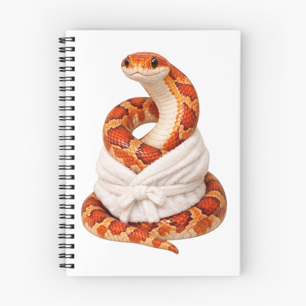 Item preview, Cozy Corn Snake in a White Bathrobe designed and sold by Sillytoe.