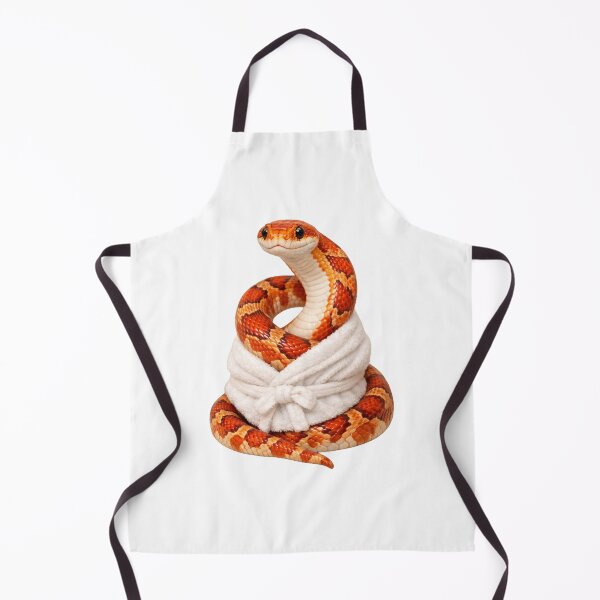 Item preview, Cozy Corn Snake in a White Bathrobe designed and sold by Sillytoe.