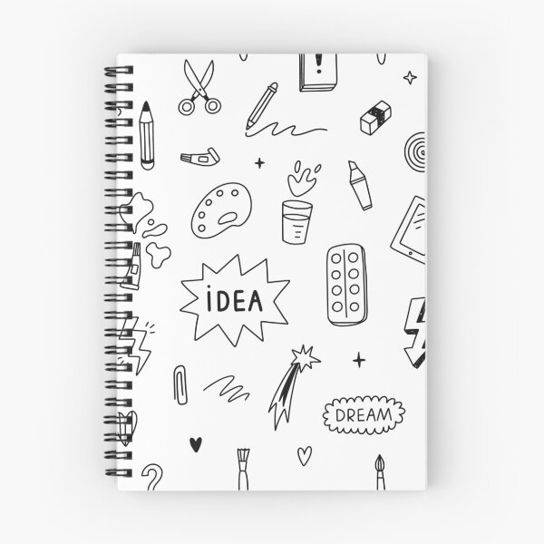 Item preview, Creative School Supplies Doodle Pattern - Black Aesthetic Art Line Art  designed and sold by Aelmajaoui.