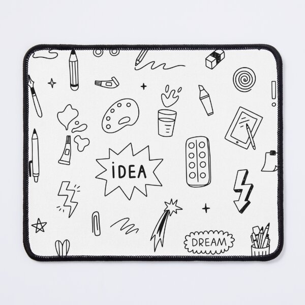 Item preview, Creative School Supplies Doodle Pattern - Black Aesthetic Art Line Art  designed and sold by Aelmajaoui.
