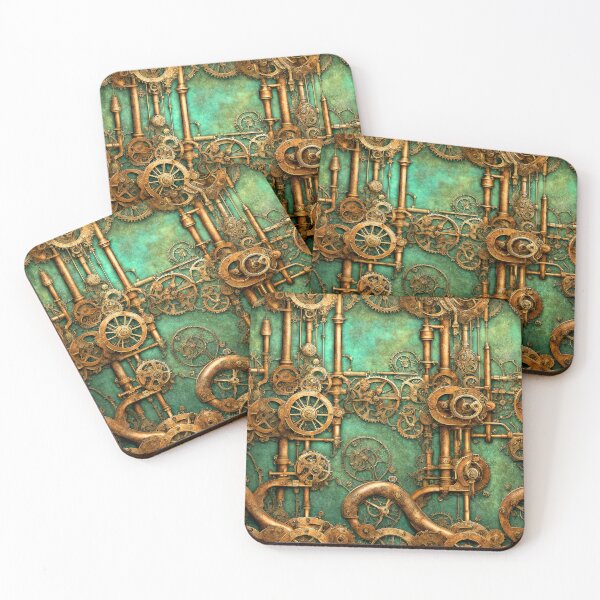 Item preview, Steampunk Green Copper Grunge Pattern designed and sold by Retro Art Factory.