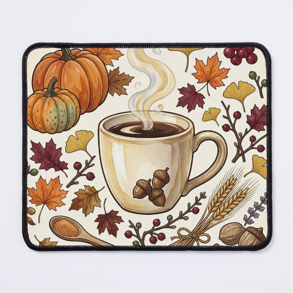Artikelvorschau, Gemütliche Herbstkaffee-Cottagecore-Aquarellkunst entworfen und verkauft von DIUMERI.