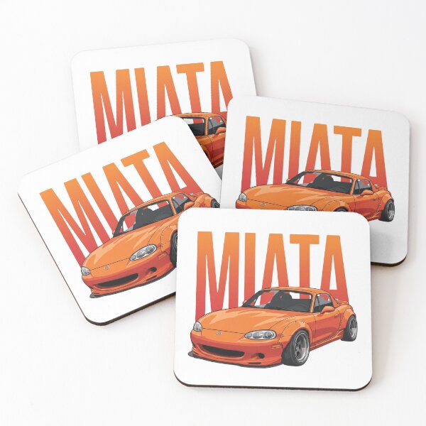 Item preview, Mazda MX-5 Miata NB Orange Widebody JDM Roadster Vector Art designed and sold by Motorline44.