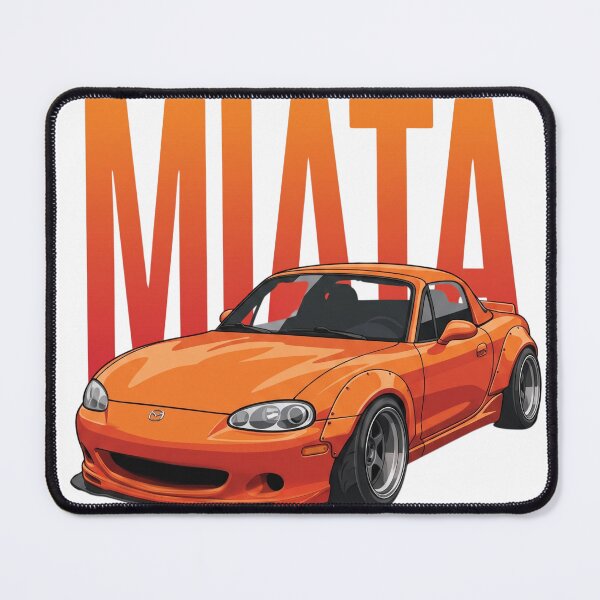 Item preview, Mazda MX-5 Miata NB Orange Widebody JDM Roadster Vector Art designed and sold by Motorline44.