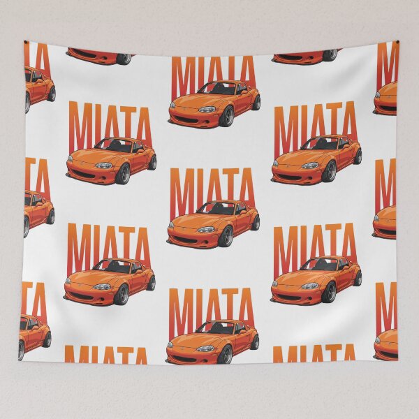 Item preview, Mazda MX-5 Miata NB Orange Widebody JDM Roadster Vector Art designed and sold by Motorline44.