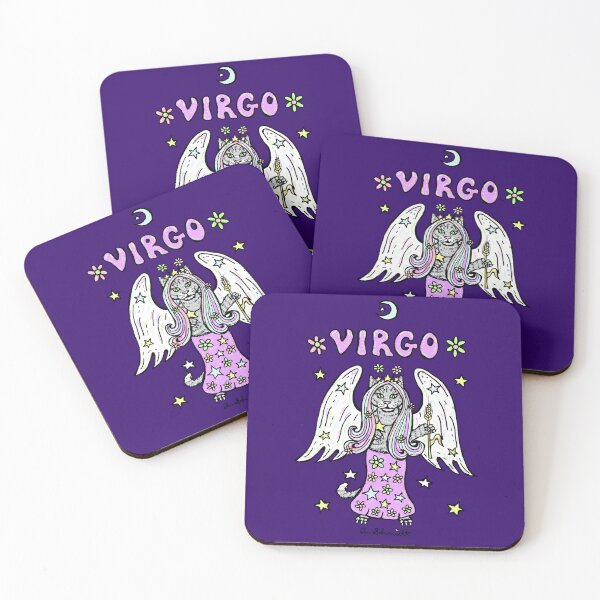 Item preview, Virgo Maiden Astrology Winged Cat Original Art Illustration designed and sold by Intergalactic Unicorn: Art by Anna Schmidt.