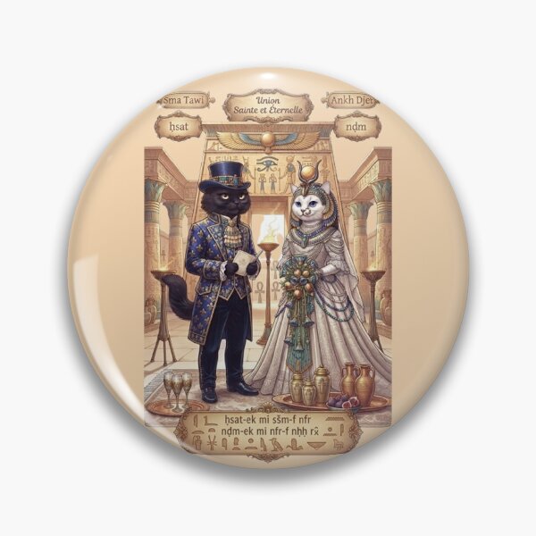 Item preview, Ancient Egyptian Wedding Cats - Mystical Feline Union Illustration designed and sold by PetalsPaws.