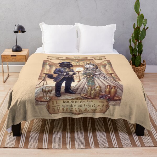 Item preview, Ancient Egyptian Wedding Cats - Mystical Feline Union Illustration designed and sold by PetalsPaws.