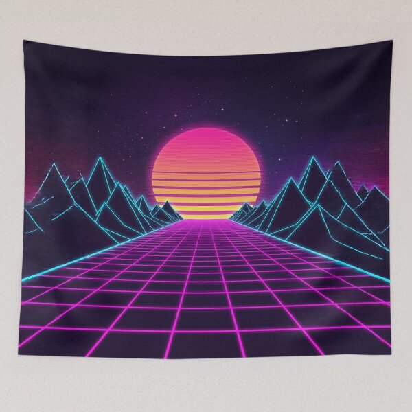Item preview, Synthwave Neon Grid Sunset Retro Futurism designed and sold by The Mellonaire.
