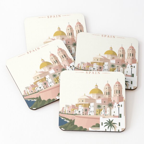 Item preview, Cadiz Spain Minimalist Travel Poster Cathedral Coastal designed and sold by JIGUWORLD.