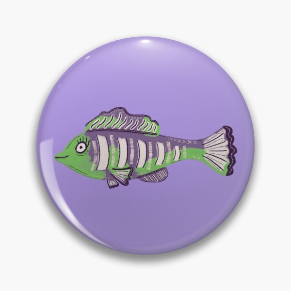 Item preview, Franken-Fish | Purple & Green Folk Art Fish designed and sold by Whimsy Moth .