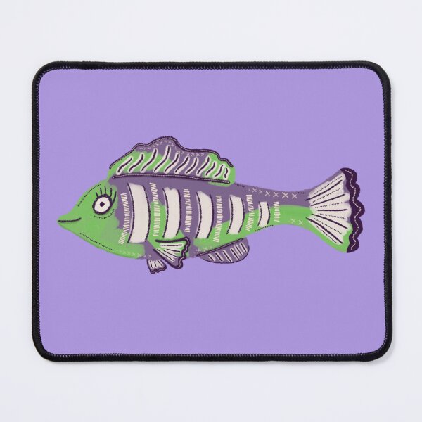 Item preview, Franken-Fish | Purple & Green Folk Art Fish designed and sold by Whimsy Moth .