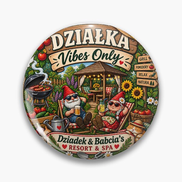 Item preview, Działka Vibes Only Dziadek & Babcia's Resort & Spa - Funny Polish Allotment Garden Gift for Grandma and Grandpa designed and sold by Neurospicy Trolls.