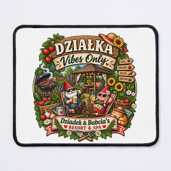 Item preview, Działka Vibes Only Dziadek & Babcia's Resort & Spa - Funny Polish Allotment Garden Gift for Grandma and Grandpa designed and sold by Neurospicy Trolls.