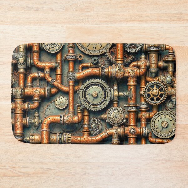 Item preview, Steampunk Pipe Gears Design designed and sold by Retro Art Factory.
