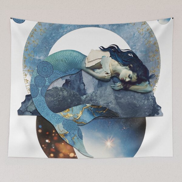 Item preview, Ocean Goddess Mermaid Art designed and sold by Mystikos Art.