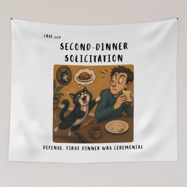 Item preview, CAT CRIME FILES: Hungry Cat Second Dinner - Cat Crime File Case 009 designed and sold by BrooklynRhodes.