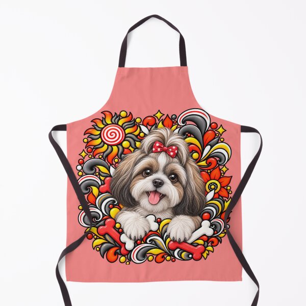 Item preview, Shih Tzu Floral Art - Bones & Swirls Decor designed and sold by PixelsPaws.