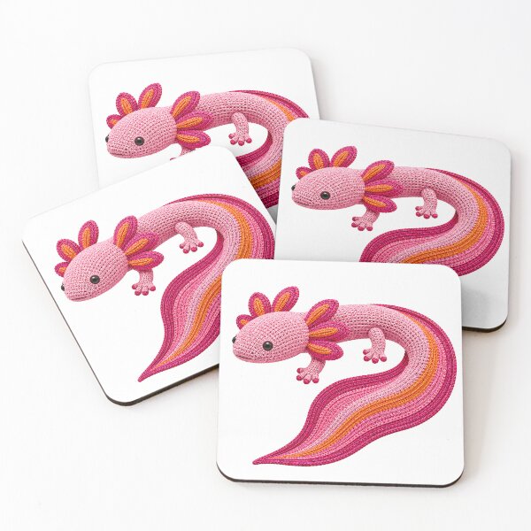 Item preview, Cute Pink Crochet Axolotl – Colourful Yarn Art designed and sold by Digital Culture Studio.