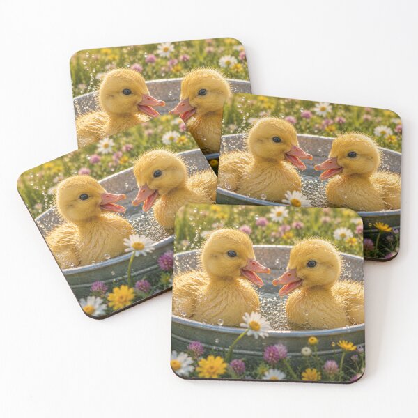 Item preview, Two Cute Ducklings Splashing designed and sold by AnjaSarahArt.