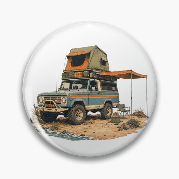 Item preview, Retro 4x4 Overland Truck Roof Tent Beach Camping designed and sold by Retro Surf & Roam.